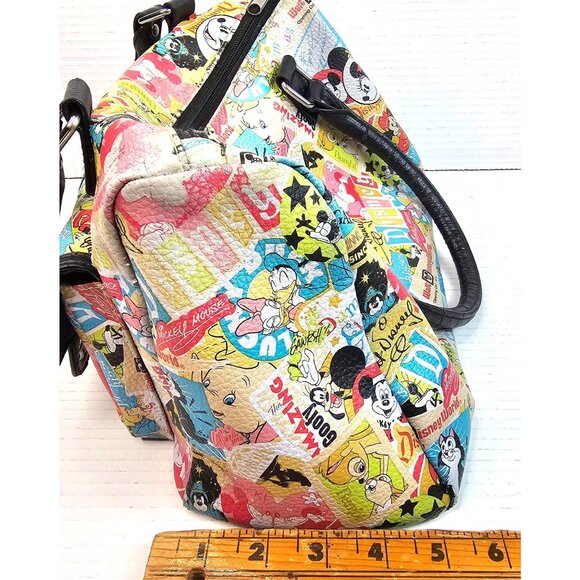 Disney Multicolor Printed Handbag With Black Accents & Dual Handles Y2K - Picture 9 of 14